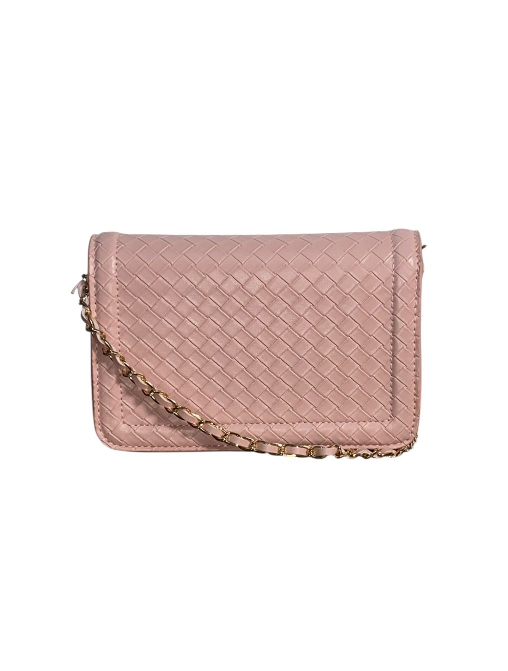 Bolsa Crossbody Bebe Rosa Tipo Piel con Cadena Elegante