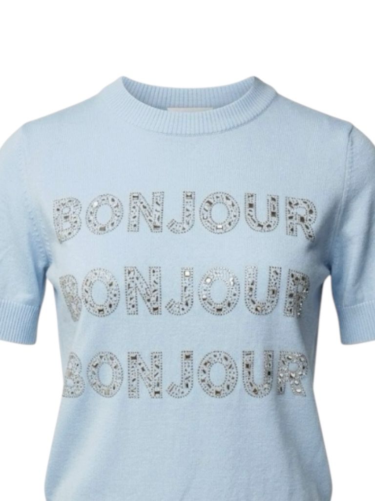Blusa Tejida Karl Lagerfeld Paris – "Bonjour" Crystal Edition TALLA M