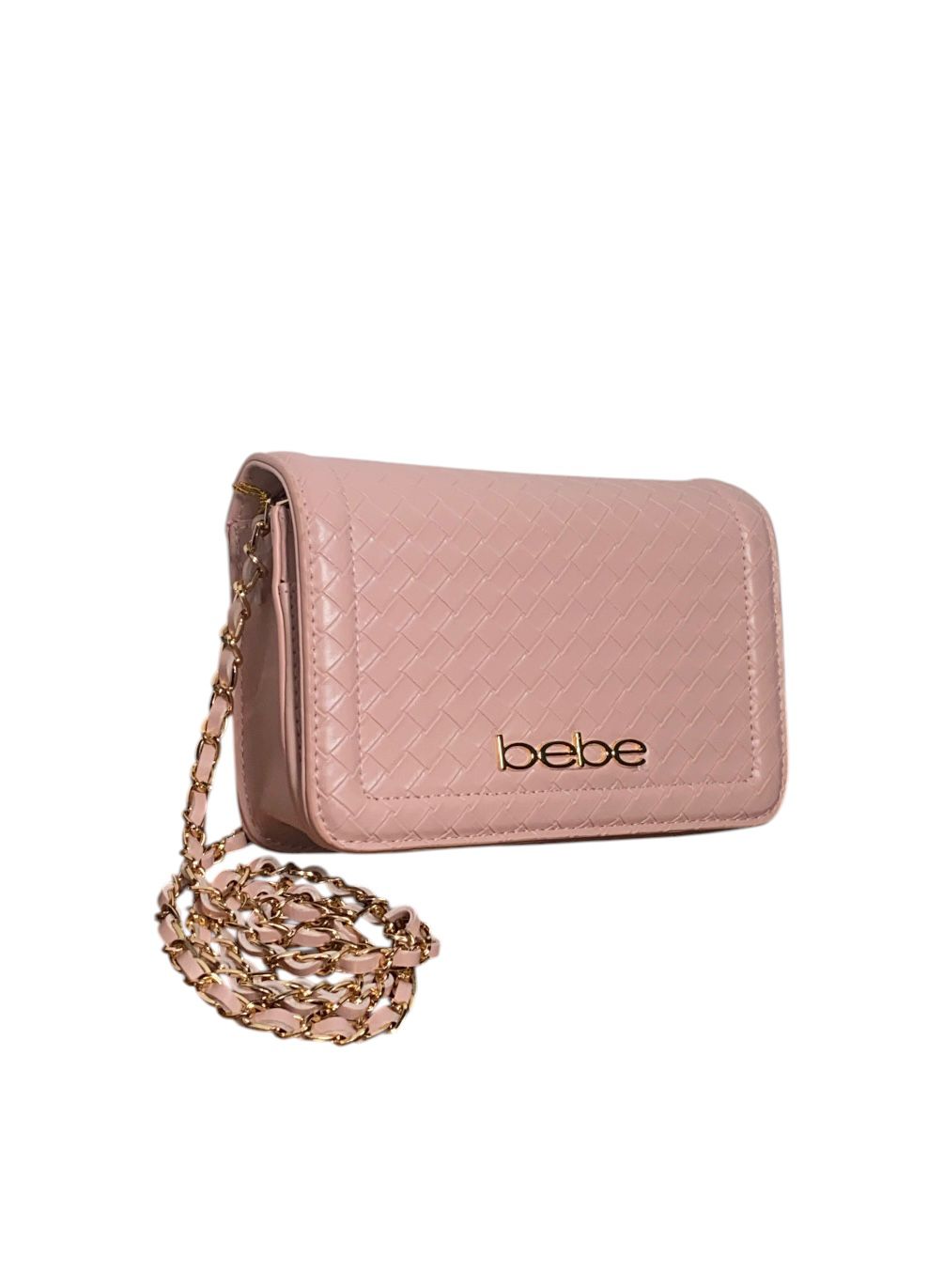 Bolsa Crossbody Bebe Rosa Tipo Piel con Cadena Elegante