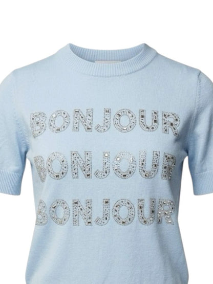 Blusa Tejida Karl Lagerfeld Paris – "Bonjour" Crystal Edition TALLA M